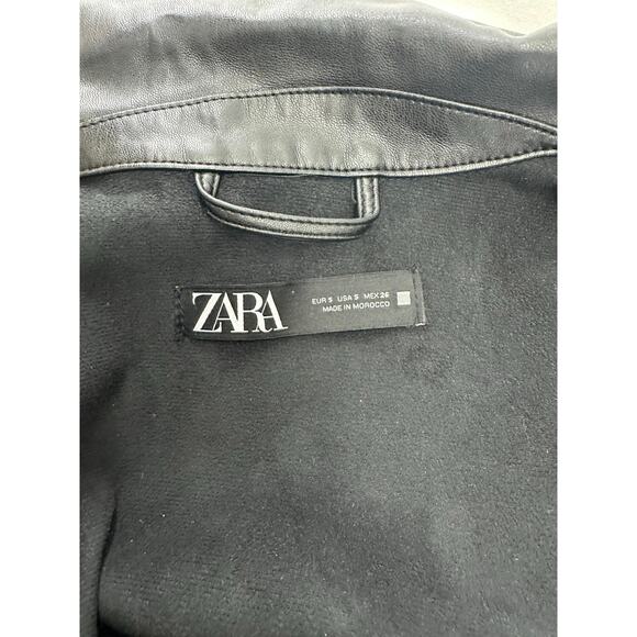 Zara Black Faux leather Jacket S - Picture 4 of 4